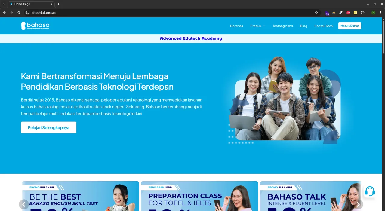 Landing Page Bahaso